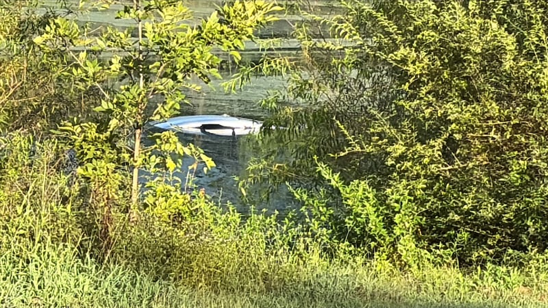 Car submerged in the water