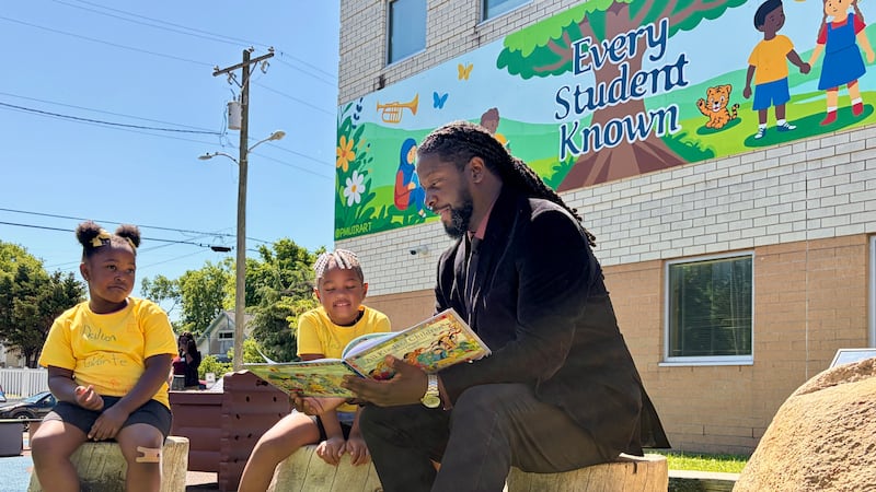 A new outdoor trail is open for kids and their parents to read together at Napier Elementary.
