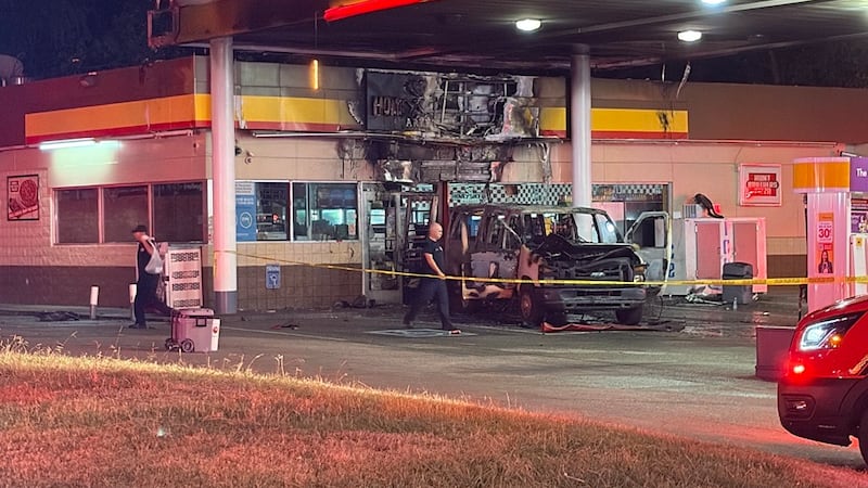 An apparent ATM heist attempt ended with a gas station fire in Nashville.