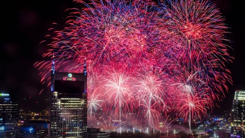 4th of July fireworks in Nashville, Tennessee.