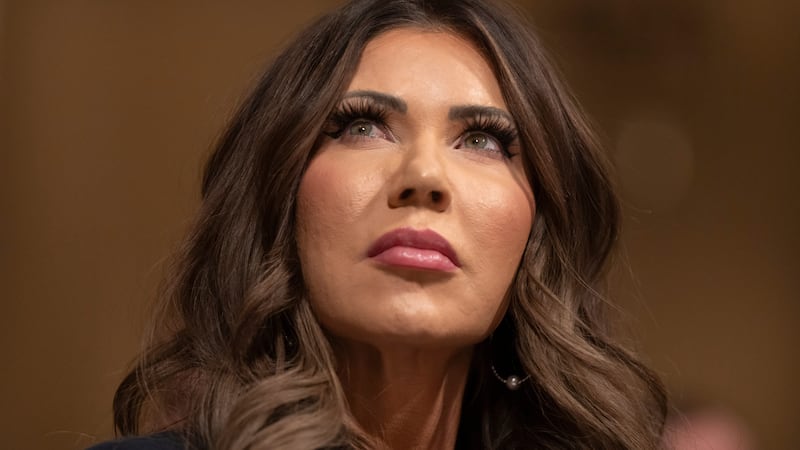 FILE - Homeland Security Secretary Kristi Noem appears before the House Committee on Homeland...