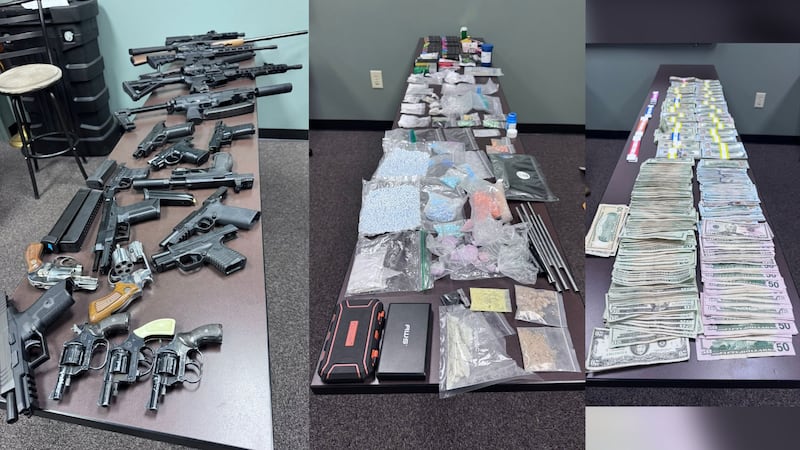 Thousands of pills, more than 20 guns, nearly $60K in cash seized after drug trafficking...