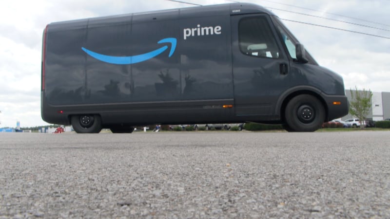 Amazon Prime delivery truck heading out on its route in Lebanon, TN.