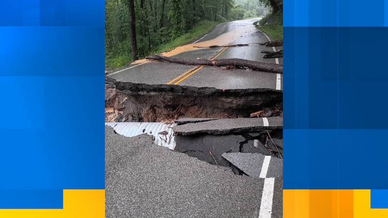 Heavy rain washes away Anderson County roadway, TDOT says