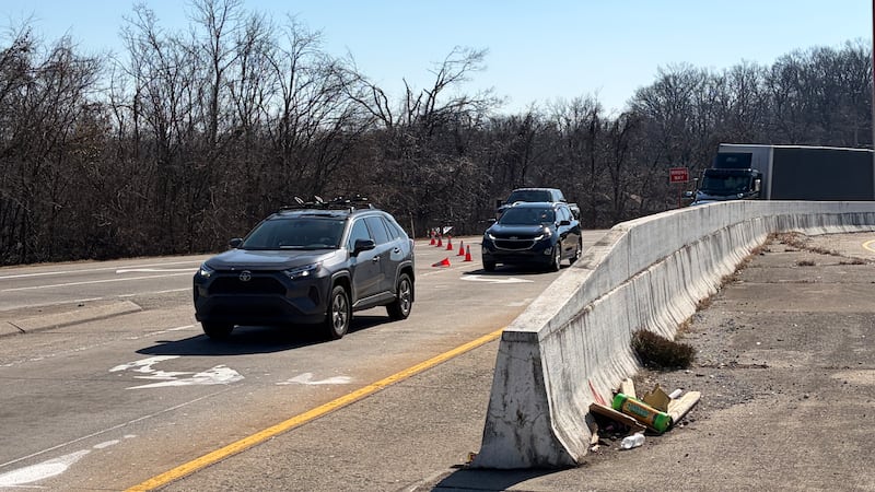 One person was hospitalized and a road was shut down in Nashville after a wreck Monday.