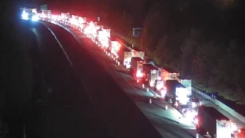 A semi caught fire and caused a major traffic backup west of Nashville.