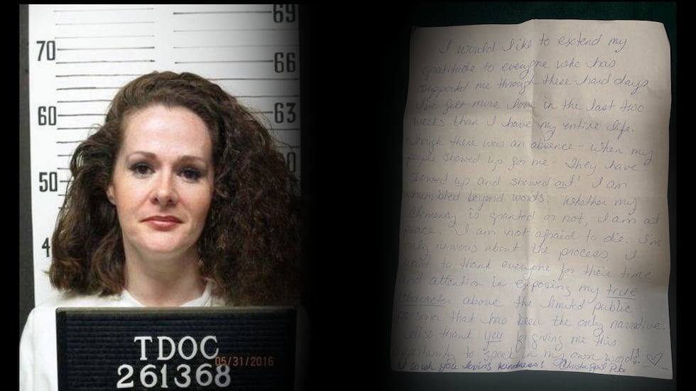 In letter, Christa Gail Pike says she’s not afraid to die ahead of Tennessee execution