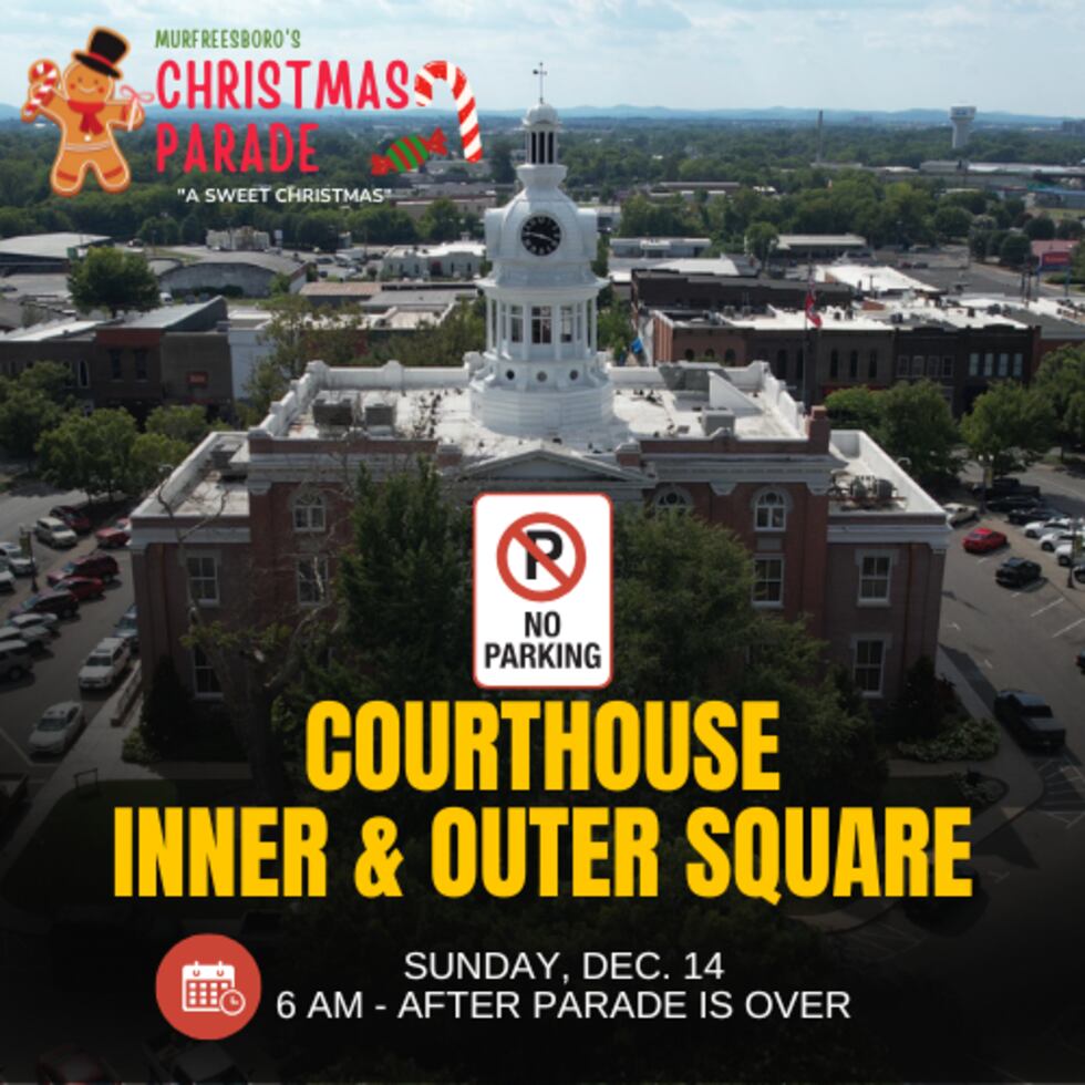 Este domingo 14 de diciembre se llevará a cabo el desfile navideño en Murfreesboro, por lo que...