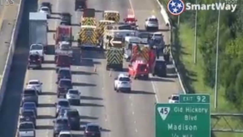 Bus crash on I-65 South.