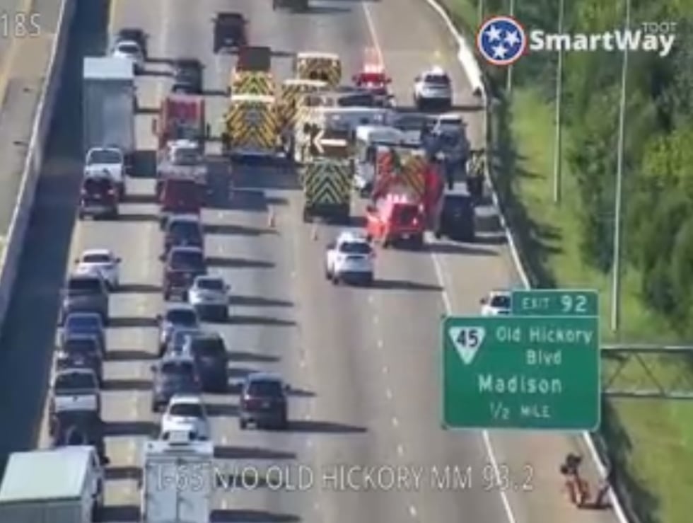 Bus crash on I-65 South.