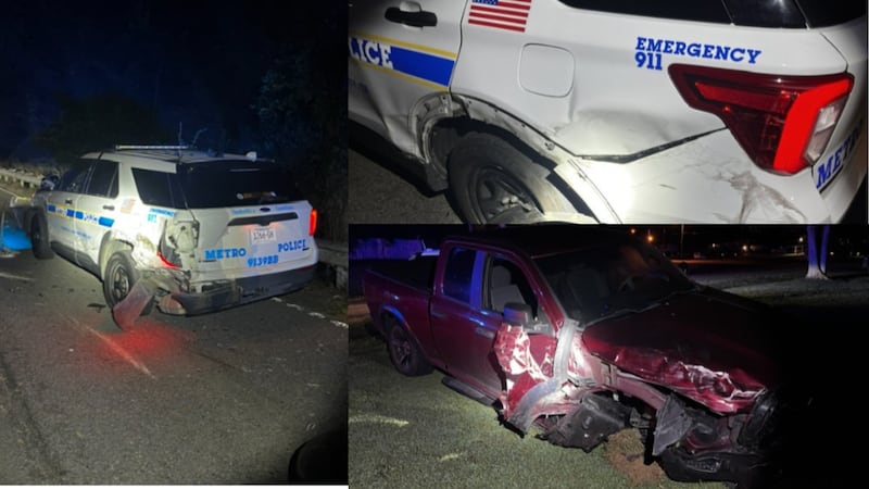 A man was arrested for allegedly crashing into two Nashville police vehicles while drunk this...