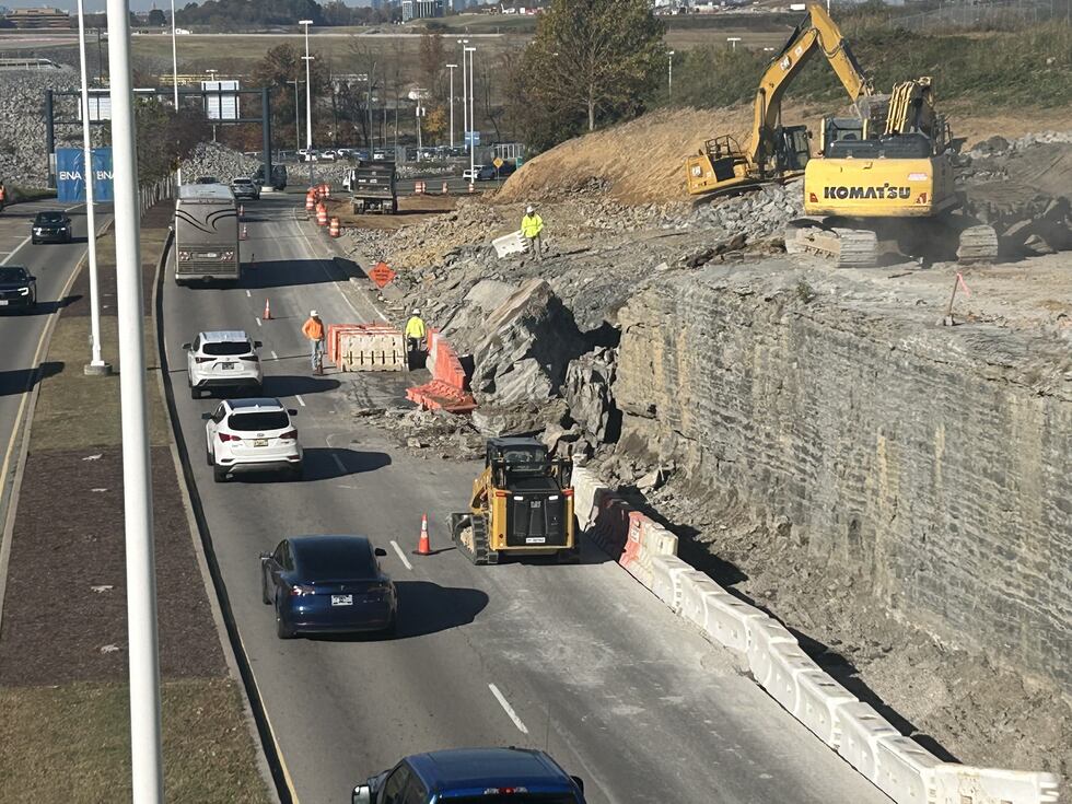 Traffic impacted as crews work to clear debris in roadway near Nashville airport