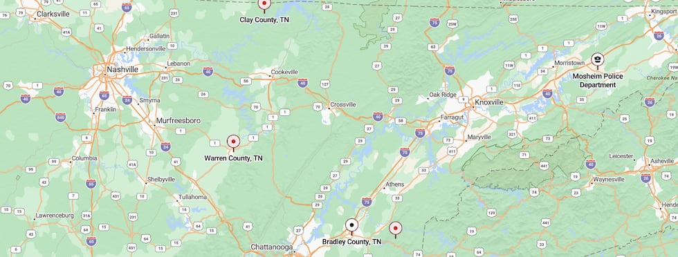 Condados en Tennessee que están en pláticas con ICE para unirse al programa 287(g)