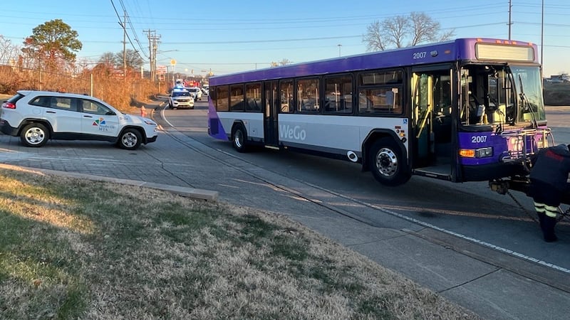 A WeGo bus was hit in Nashville early Thursday morning.