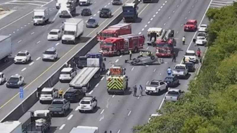 A rollover crash shut down I-24 West in Antioch.