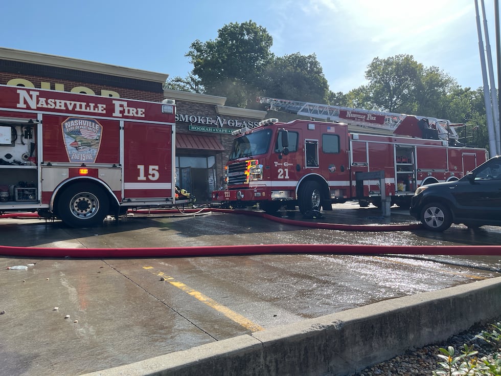 Westbound lanes on Murfreesboro Pike, near I-24 shut down due to vape store fire